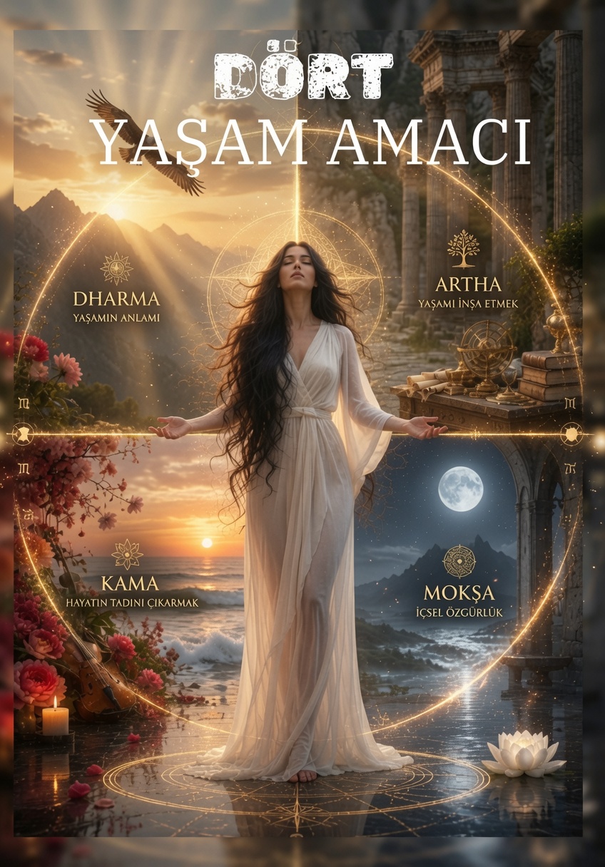DOĞUM HARİTASINDA DÖRT YAŞAM AMACI Dharma, Artha, Kama ve Mokşa Evleri